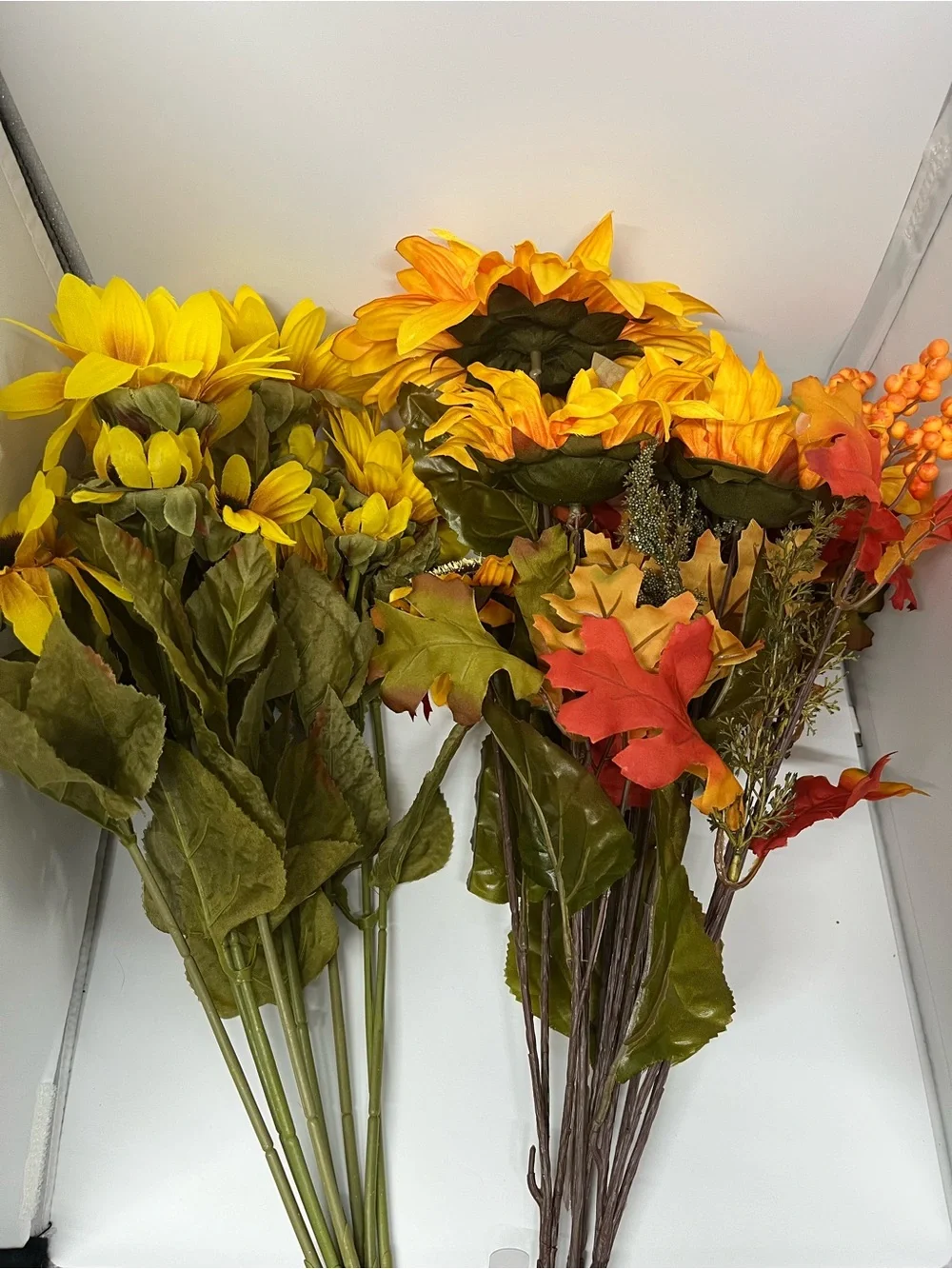 Artificial Sunflower and Autumn Floral Bouquet - Yellow and Orange